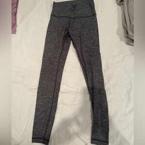 Grey and black Lulu Lemon align high waisted leggings